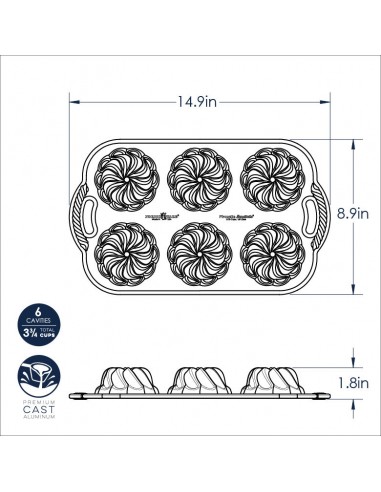 Molde Pirouette Bundtlette Nordic Ware Molde Pirouette Bundtlette Nordic Ware